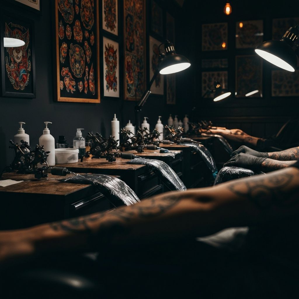 Interior do estudio de tatuagem